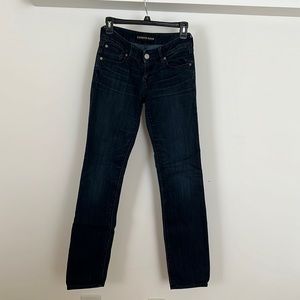 EXPRESS Skinny Stella Low Rise Jeans in Dark Wash